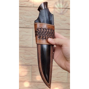 КНЯЖИЙ ніж ручної роботи майстра XI KNIVES, замовити купити в Україні, мозаїчний дамаск, 60-61 HRC. Photo 2